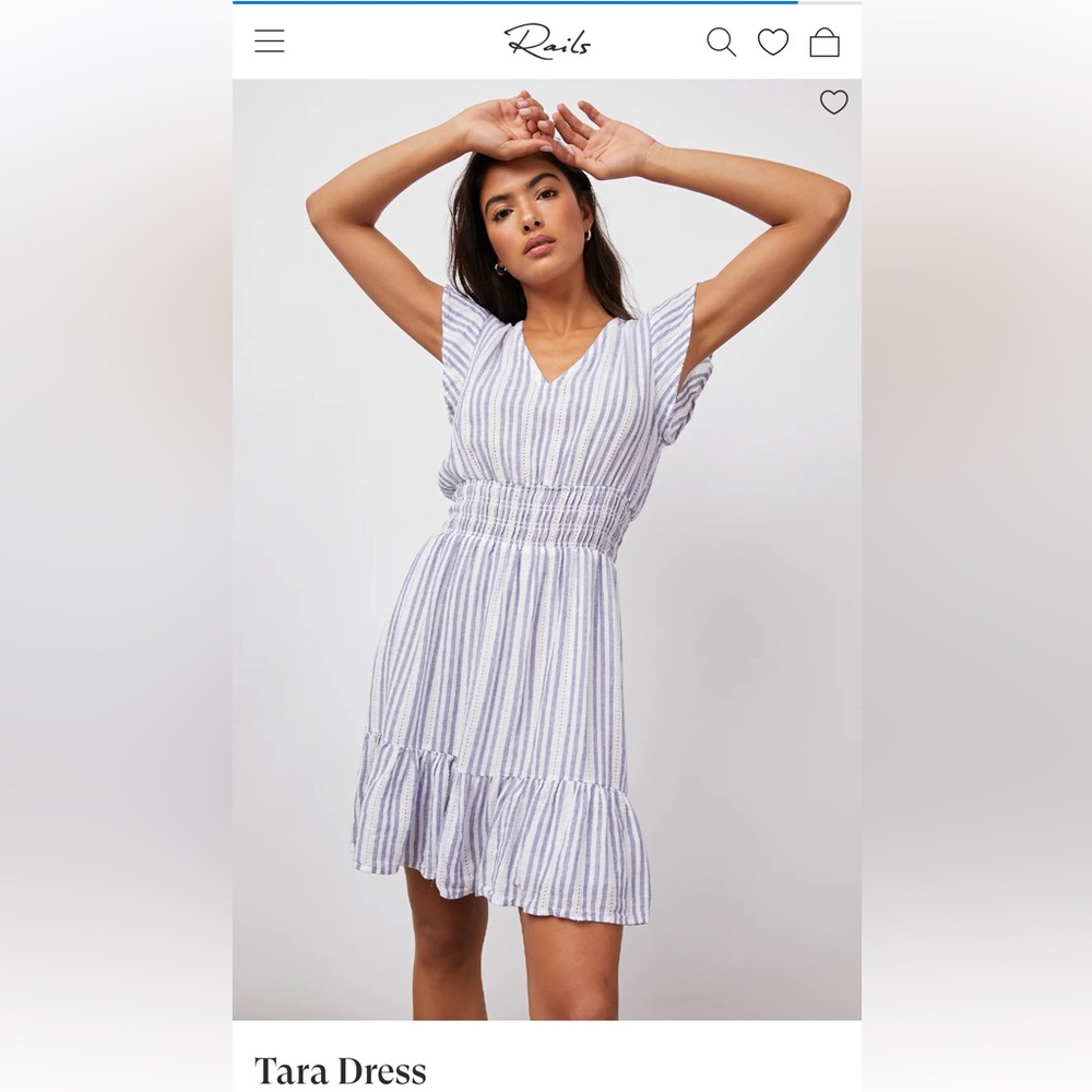 Rails Blue and White Striped Midi Dress